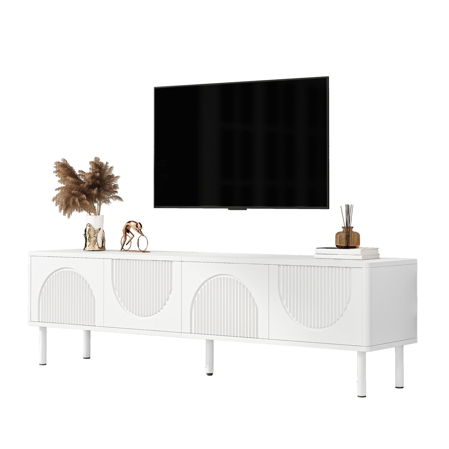 Gigab2b original image - Modernes TV-Lowboard 180cm mit Stauraum, matte Oberfläche & Kabelmanagement – minimalistisches Design für Wohnzimmer, Schlafzimmer oder Flur