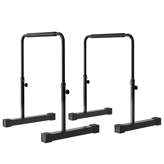 Gigab2b original image - Dip Barren Bars 2er Set Rutschfest Dip Station 80-100 cm Höhenverstellbar Fitness Parallettes für Muskeltraining und Krafttraining Stahl Schwarz