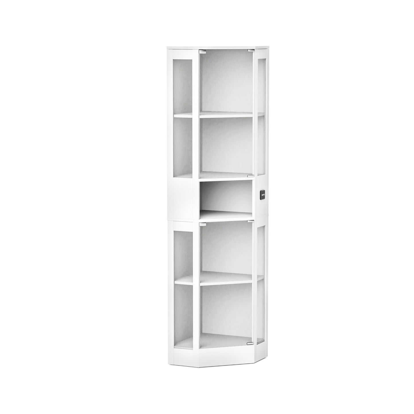 Funfstockige Glasvitrine mit Stauraum, LED-Beleuchtung, Glasturen und intelligenten Sensoren Geeignet fur