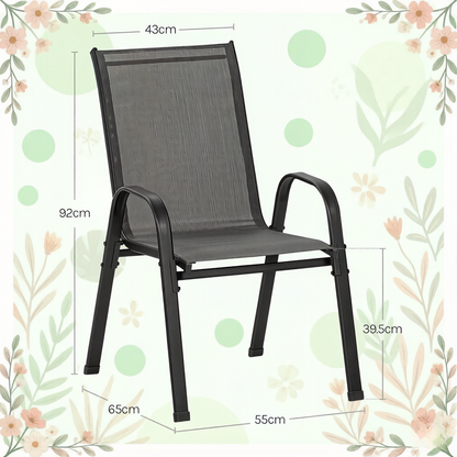 Balkon Chiar,Garten Chiar mit Hohem Rücken,Stapelbarer Stuhl im Freien(nur 2PCS Stühle)