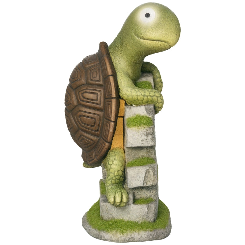 Gigab2b original image - Schildkröten-Skulptur mit LED Solarleuchte 36,5 cm Gartenfigur für Rasen & Hof, dekoratives Outdoor-Ornament