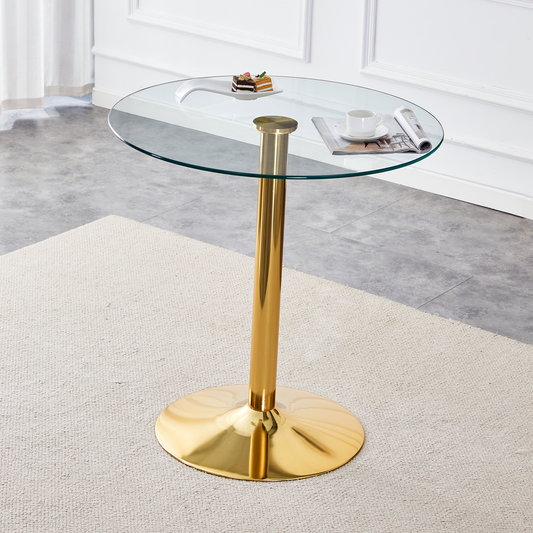 Gigab2b original image - Moderner minimalistischer runder Bar-Tisch aus gehärtetem Glas: Mit einem Durchmesser von 89 cm und einer Höhe von 92 cm ist er die ideale Wahl, um eine leicht luxuriöse Atmosphäre zu schaffen.