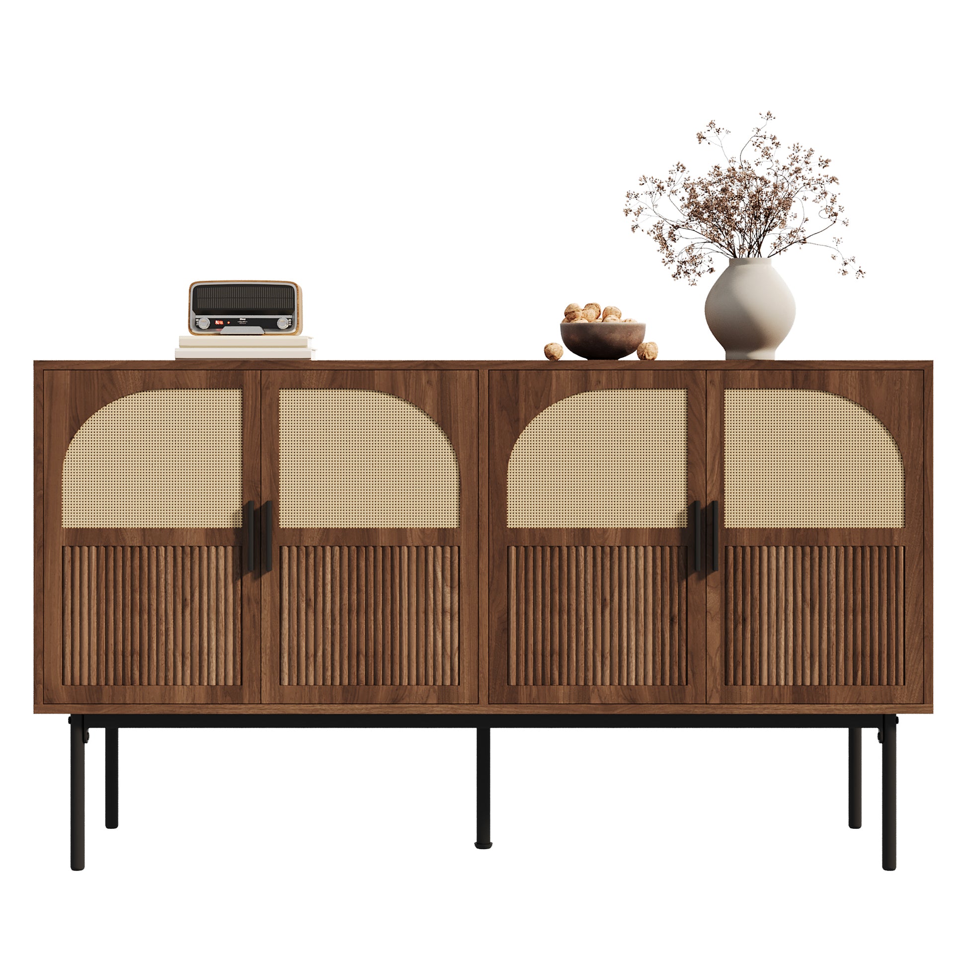 Gigab2b original image - Modern and simple Anrichte Moderne Sideboard Schrank Anrichte Stauraum Buffet Wohnzimmer Set,140L x 40B x 80H(cm)