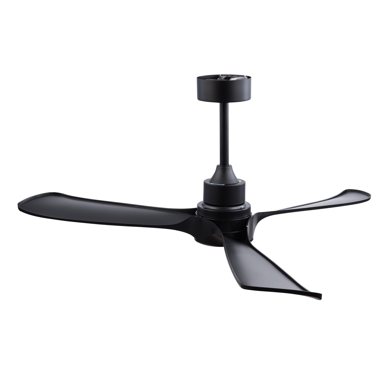 52-Zoll schwarzer Deckenventilator mit Licht und Fernbedienung, reversiblem DC-Motor, 3 Farbtemperaturen, moderner Deckenventilator mit Licht für Innen- und Außenbereich, geeignet für Schlafzimmer, Wo