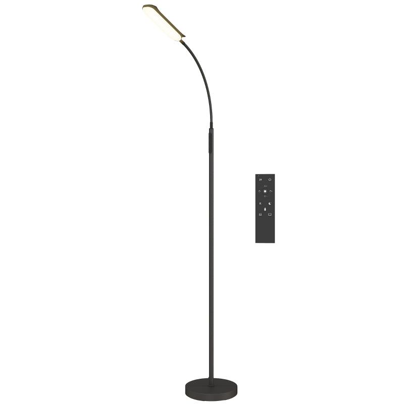 Gigab2b original image - LED Stehlampe Dimmbar Stehleuchte mit Fernbedienung & Touch-Steuerung, Wohnzimmer Standleuchte mit 360° verstellbarer Schwanenhals, 1-Stunden-Timer, Memory-Funktion Schwarz