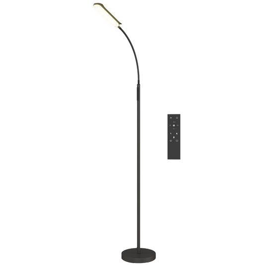 Gigab2b original image - LED Stehlampe Dimmbar Stehleuchte mit Fernbedienung & Touch-Steuerung, Wohnzimmer Standleuchte mit 360° verstellbarer Schwanenhals, 1-Stunden-Timer, Memory-Funktion Schwarz