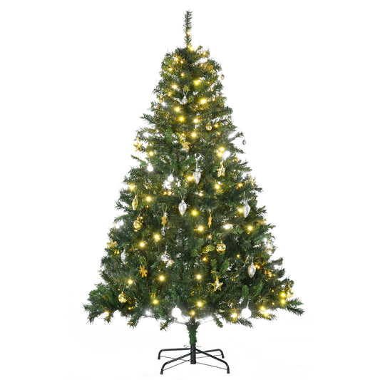 Gigab2b original image - Künstlicher Weihnachtsbaum 180 cm künstlich Tannenbaum mit LED Beleuchtung, Kugeln, Christbaum mit 745 Spitzen, Weihnachtsdeko inkl. Metallständer für Drinnen