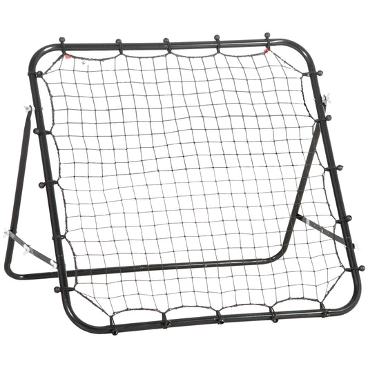 Gigab2b original image - Fußball Rebounder Kickback Tor Rückprallwand 96x80x96 cm aus Metallrohr und PE in Schwarz für Training und Spiel