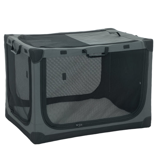 Gigab2b original image - Hundebox faltbar Hundetransportbox mit Kissen abnehmbar waschbar Bezug aus Oxford-Gewebe für Hunde bis 30kg Grau