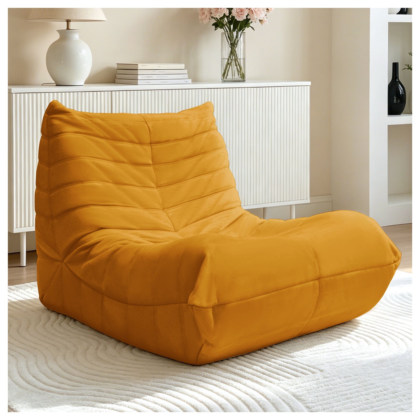 Gigab2b original image - Kuscheliger Floor Sofa Sessel, Komfortabler Lazy Sofa mit Hochwertigem Schwammfüllung, Ideal zum Lesen & Entspannen