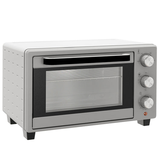 Gigab2b original image - kleine Backofen 21L, 100°C-230°C, 1 Std. Timer, mit 3 Kochmodi, Drahtgestell, Backblech, Edelstahl, 46L x 38,5B x 29H cm, Silber