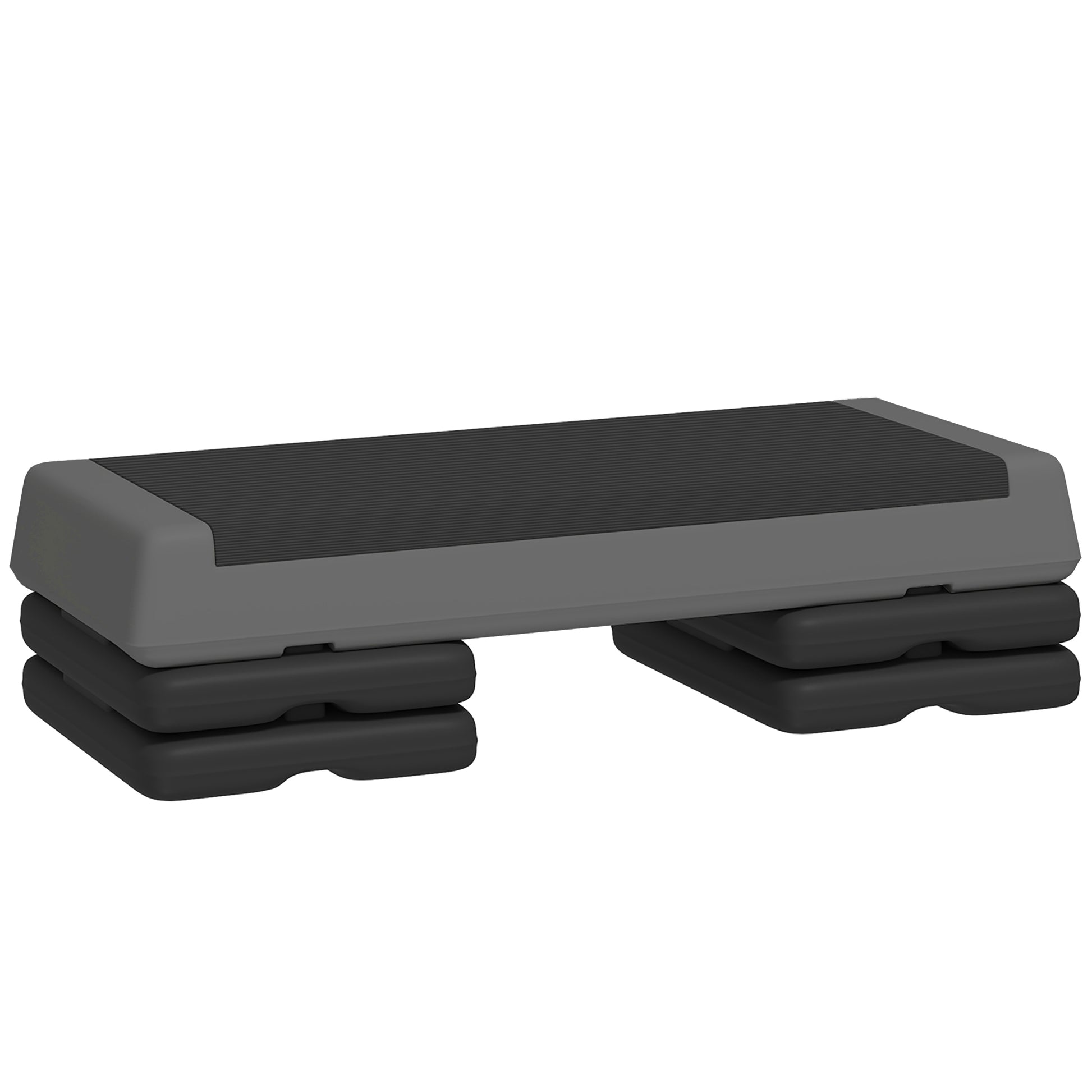 Aerobic-Stepper, 10,5/15,5/20,5cm Höhenverstellbare Steppbrett, rutschfest, für Zuhause, Fitnessstudio, Büro, Kunststoff, Grau
