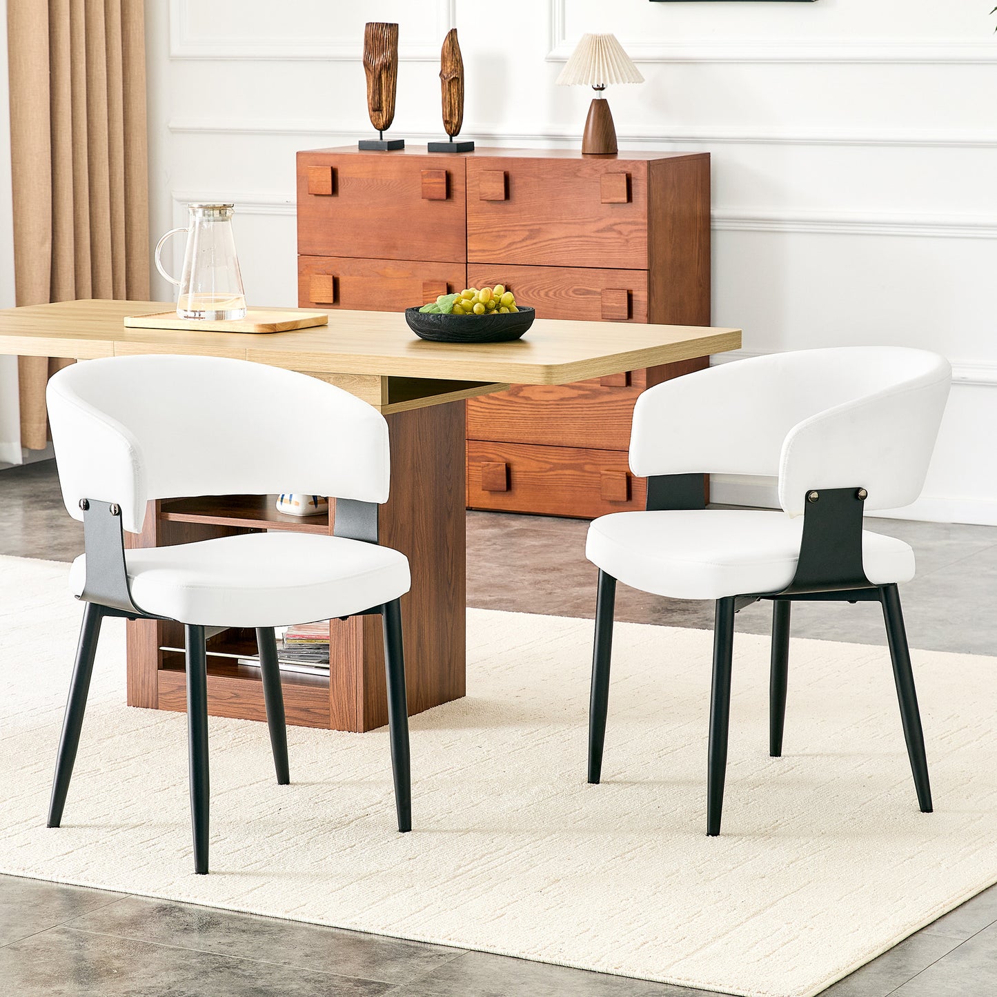 Mid-Century Modern Dining Chair Set (2-Pack) - Retro Bucket Style