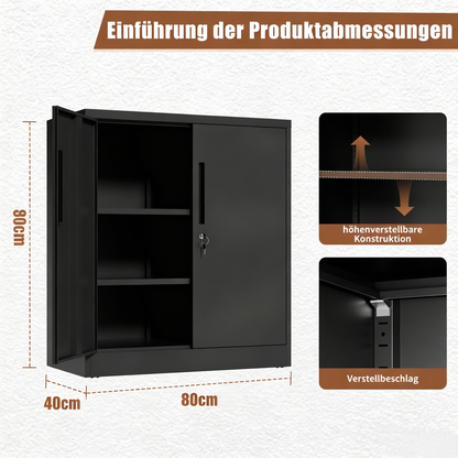 Small Metal Storage Cabinet with Adjustable Shelves