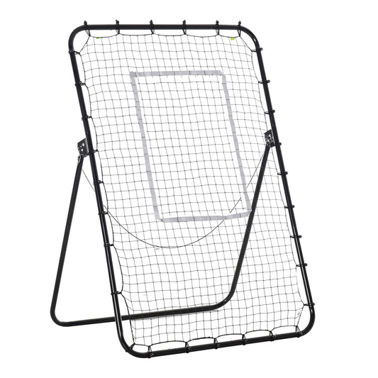 Gigab2b original image - Fußball Rebounder Klappbares Fußballtor Kickback Rückprallwand 123x73x1785 cm 4 Verstellbare Stufen Schwarz für Training & Spaß