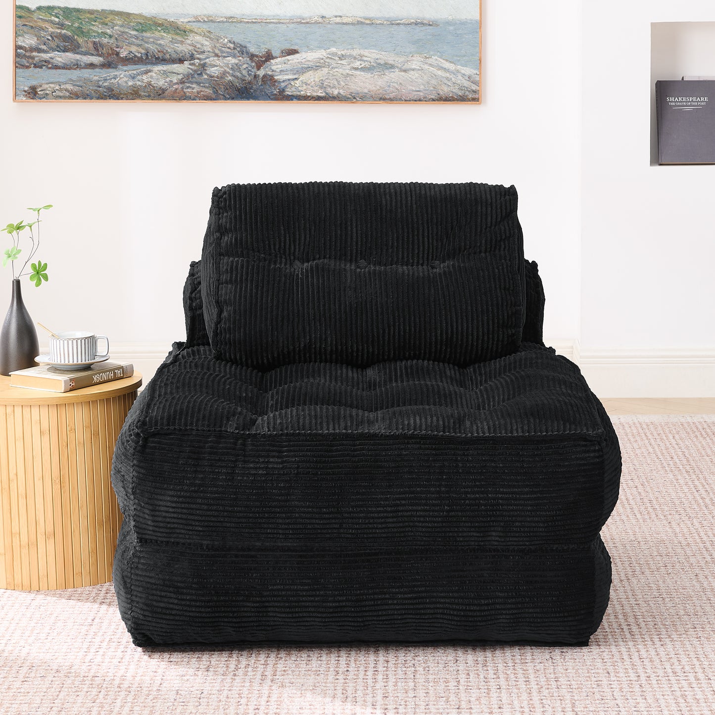Foldable 2-in-1 Floor Sofa with Adjustable Backrest