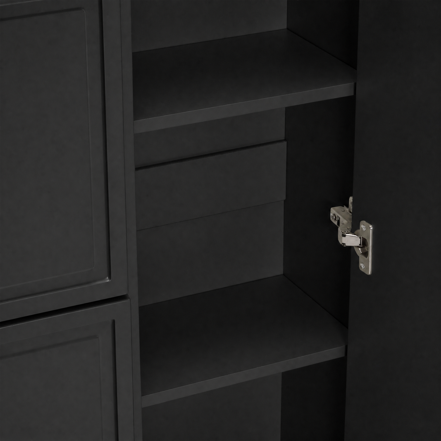 Moderne Schuhschrank, mit verstellbaren Regalen, goldenen Griffen, 2 Schubladen, Klappschuhschrank und 2 Türen, Schwarz, B120/D24/H107 CM