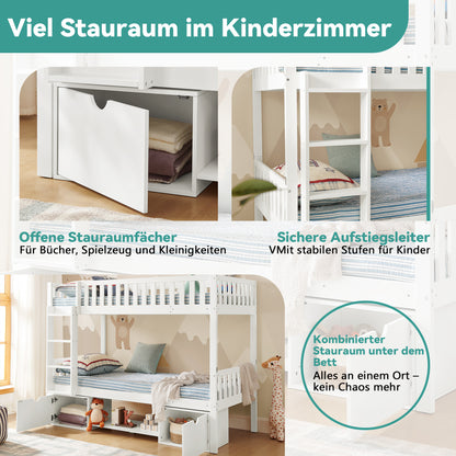 Large Solid Pine Wood Children's Double Bed