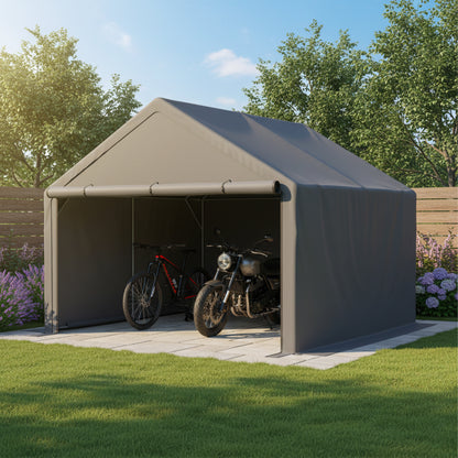 Complete Outdoor Storage Solution: Bicycle Shed, Tent, and Garden Tools