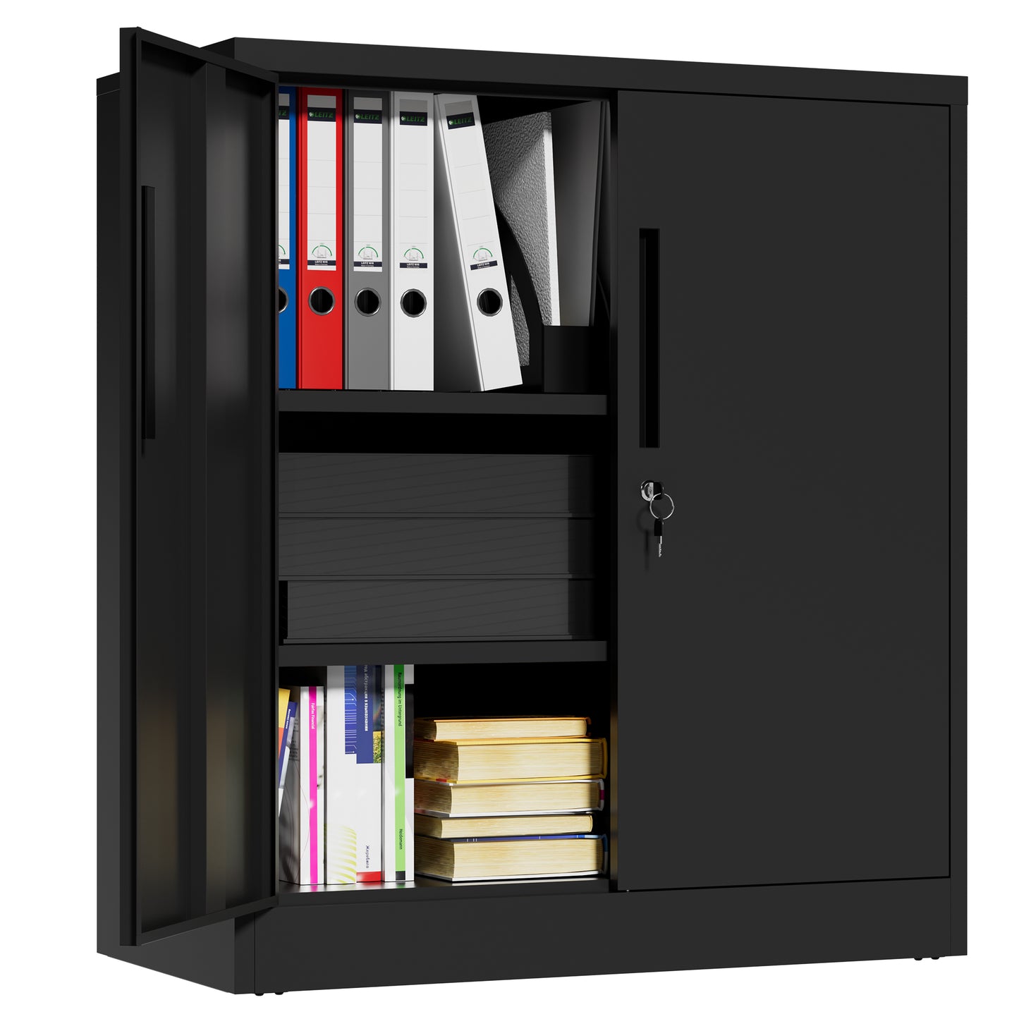Small Metal Storage Cabinet with Adjustable Shelves