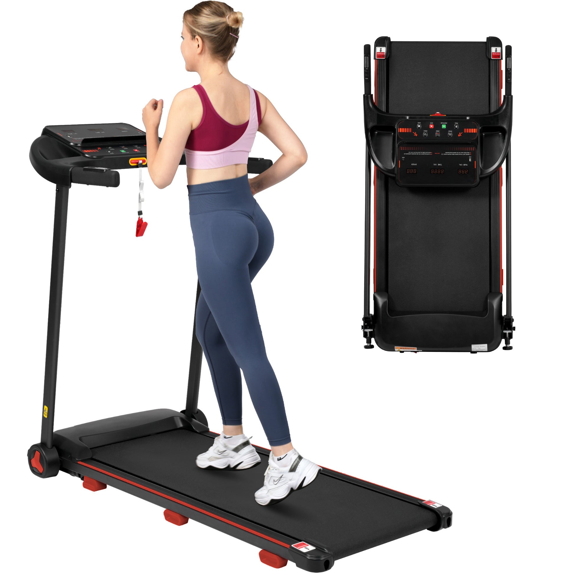 Gigab2b original image - Laufband für Zuhause, Laufband Klappbar mit Steigung 8%, Laufbänder Leise bis 14km/h mit Großer Lauffläche, 3,0 HP Treadmill für Zuhause mit LED Anzeige & Bluetooth, Max Belastung 120KG