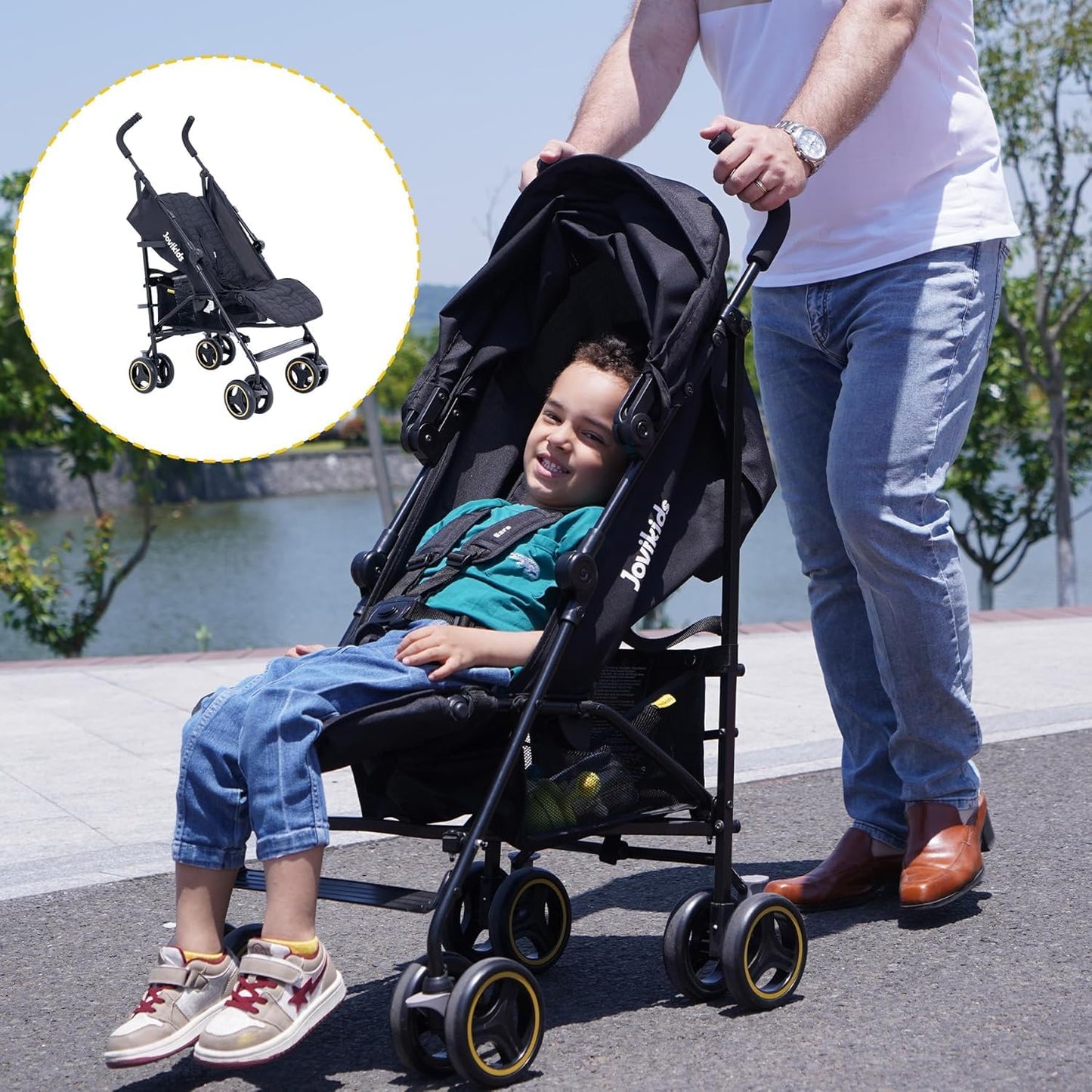 Jovikids Foldable Travel Buggy with Recline Seat