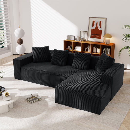 Gigab2b original image - Vollkomprimiertes knochenloses Sofa,Cloud-Kombinationssofa mit L-Liegestühlen, modernes modulares Sofa mit tiefen Sitzplätzen, gepolstertes Sofa für Wohnzimmer und Schlafzimmer