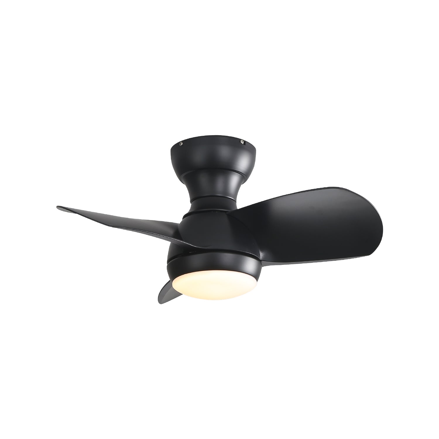 23-Zoll-Schlafzimmer-Deckenventilator (58 cm) in Schwarz – mit 3-farbiger dimmbarer LED (18W), 3 ABS-Flügeln, Fernbedienung und DC-Motor