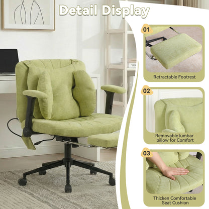 Ergonomic Swivel Office Chair with Adjustable Height and Footrest