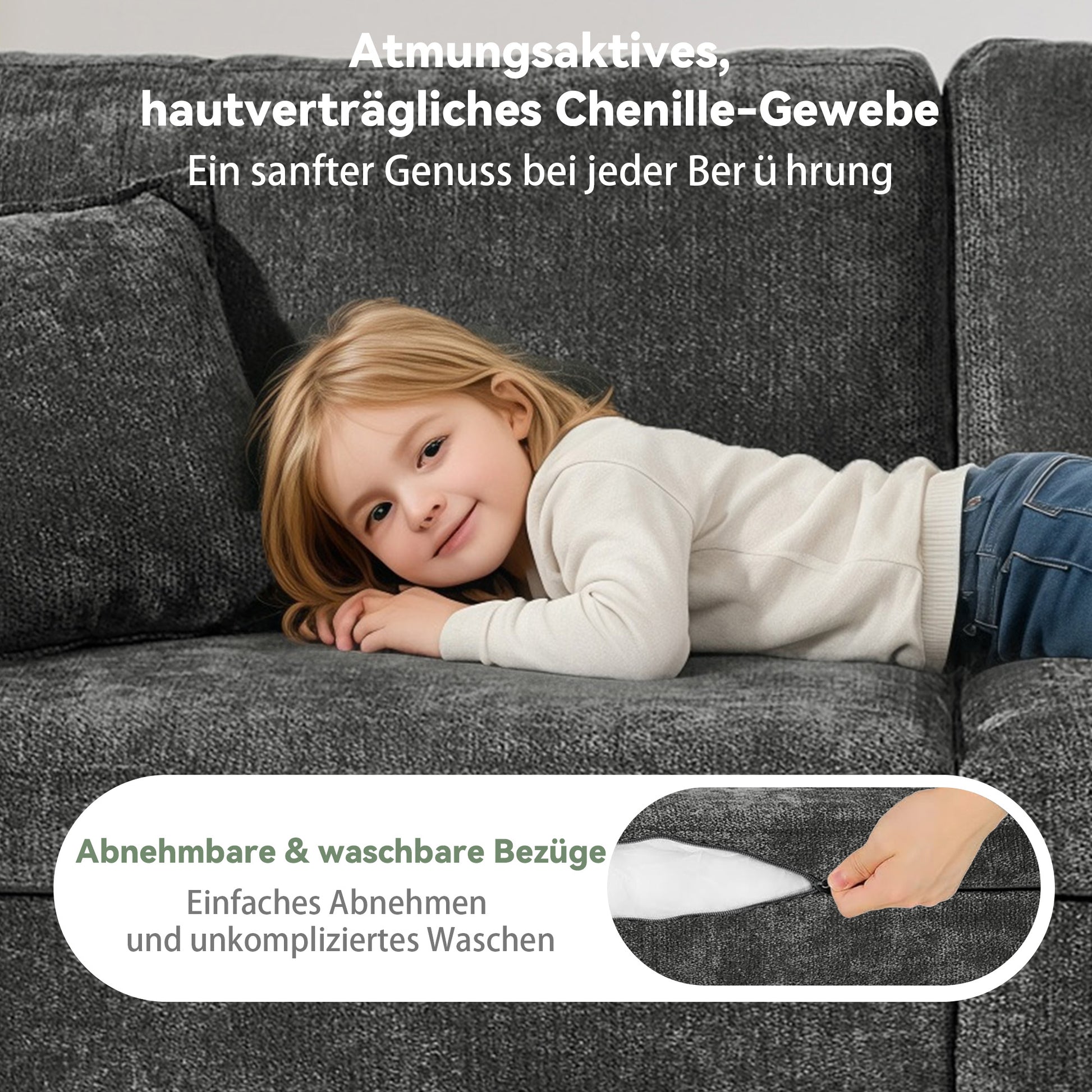 2-Sitzer-Relaxsofa für kleine Räume,aus weichem Chenille-Stoff,ausgestattet mit seitlicher Magazintasche,Getränkehalter und Kissen,geeignet für Wohnzimmer,Arbeitszimmer,Gästezimmer und Wohnungen,Black
