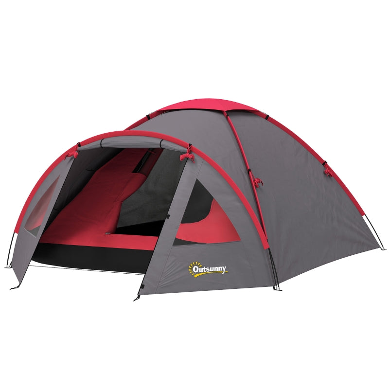 Campingzelt für 3 Personen leicht, stabil wasserdicht UV 50+ Kuppelzelt mit Vordach Tür Fenster, Bodenplane Familienzelt mit 2000mm Wassersäule Zelt für Camping Reise Trekking Garten