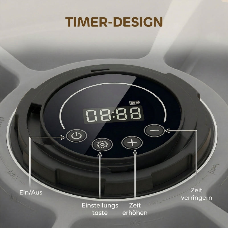 Futterautomat, automatischer kabelloser Futterspender mit Timer bis zu 6 Mahlzeiten, LED-Display, Kuhlakku