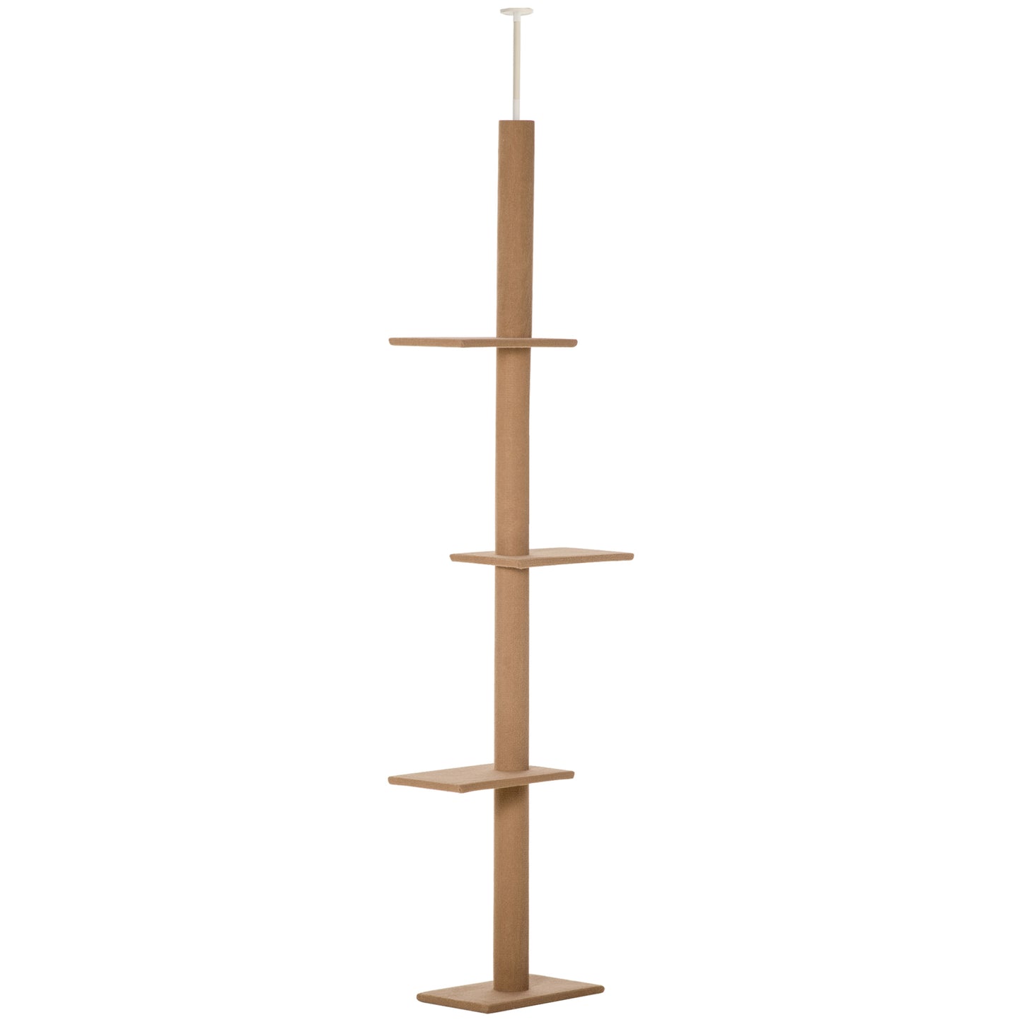 Gigab2b original image - Höhenverstellbarer Kratzbaum Kletterbaum für Katzen Spielbaum Hellbraun 43x27x228-260cm für aktives Spielen & Entspannen