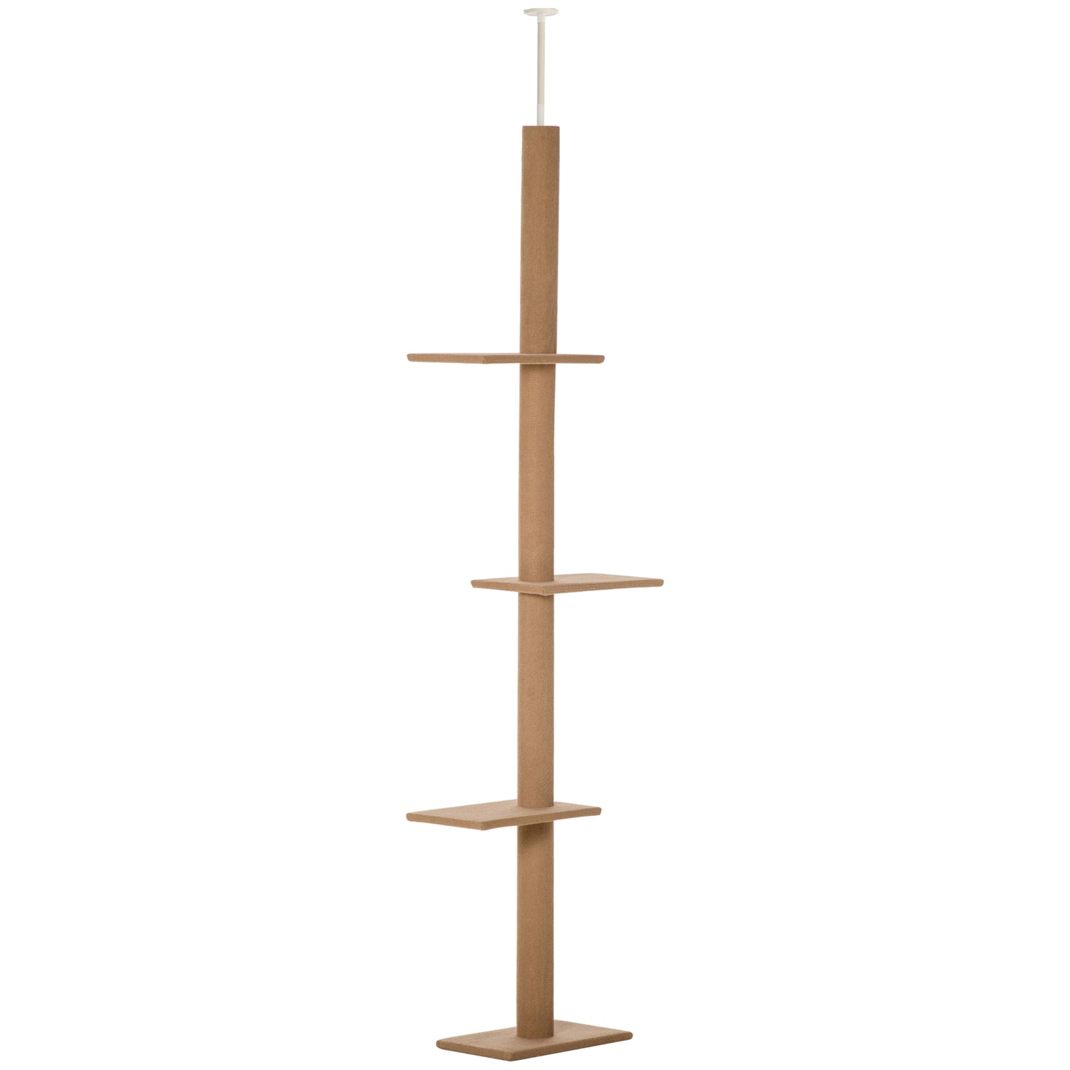 Gigab2b original image - Höhenverstellbarer Kratzbaum Kletterbaum für Katzen Spielbaum Hellbraun 43x27x228-260cm für aktives Spielen & Entspannen
