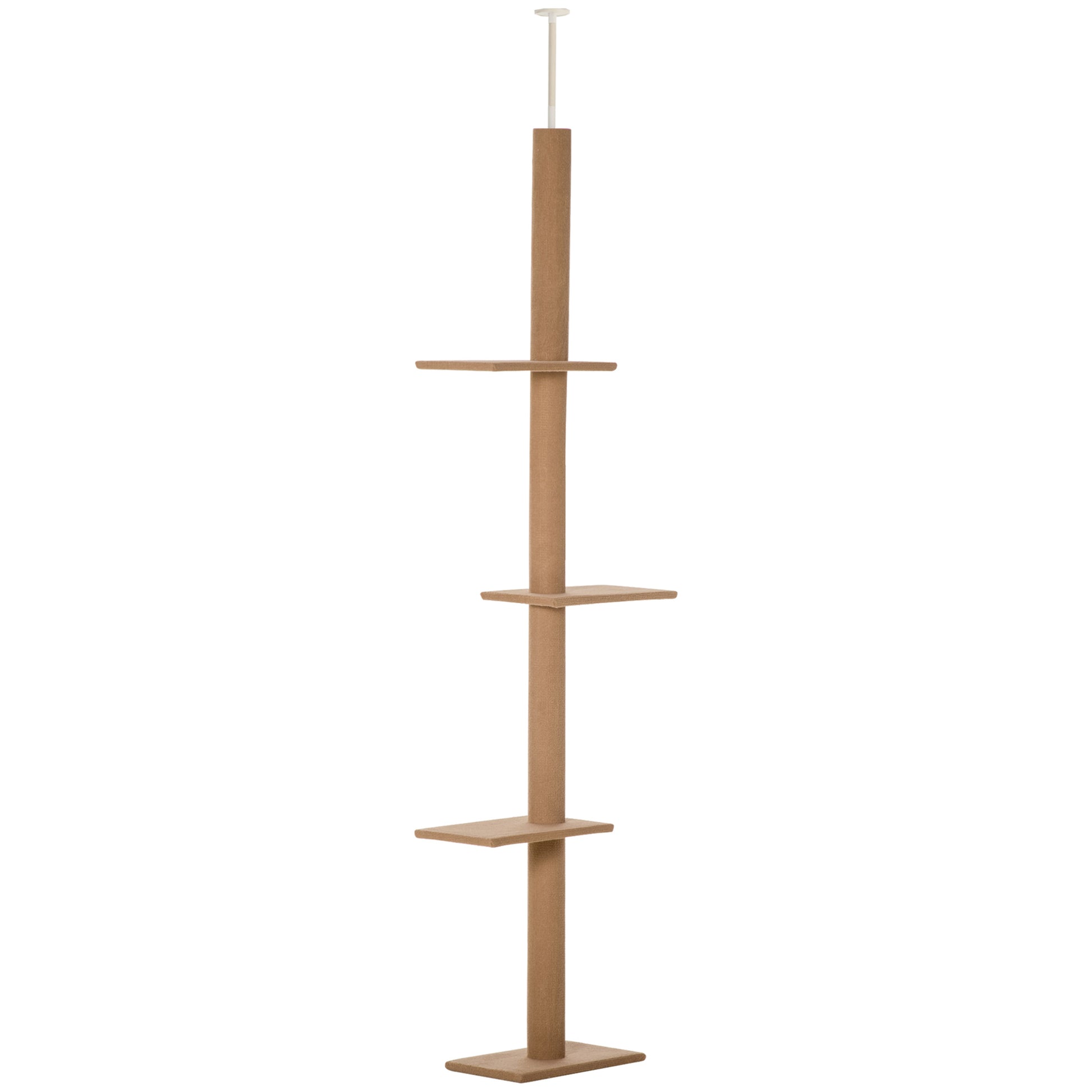 Gigab2b original image - Höhenverstellbarer Kratzbaum Kletterbaum für Katzen Spielbaum Hellbraun 43x27x228-260cm für aktives Spielen & Entspannen