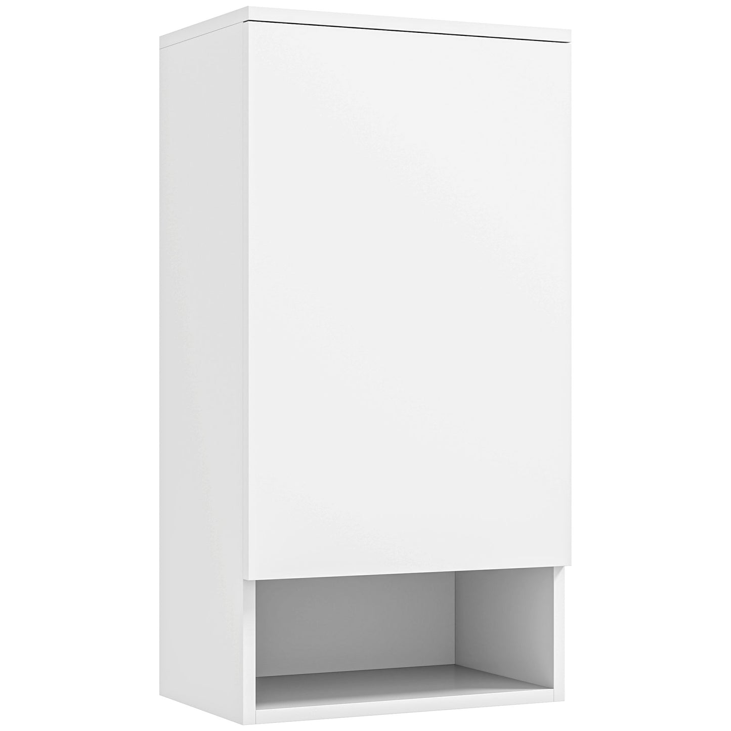 Gigab2b original image - Hängeschrank Wandschrank mit Türen, Badezimmerschrank, Küchenschrank mit verstellbaren Ablagen, offenem Fach, Medizinschrank Wandmontage Weiß 40 x 27 x 77 cm