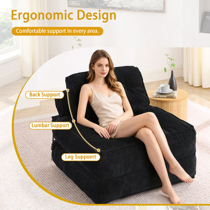 Foldable 2-in-1 Floor Sofa with Adjustable Backrest