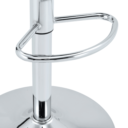 Barhocker höhenverstellbar 62-83cm, 360° drehbarer Barstuhl mit Rückenlehne & Fußstütze, Ergonomischer Küchenhocker aus weißem Kunstleder, belastbar bis 136kg, Chrom-Finish