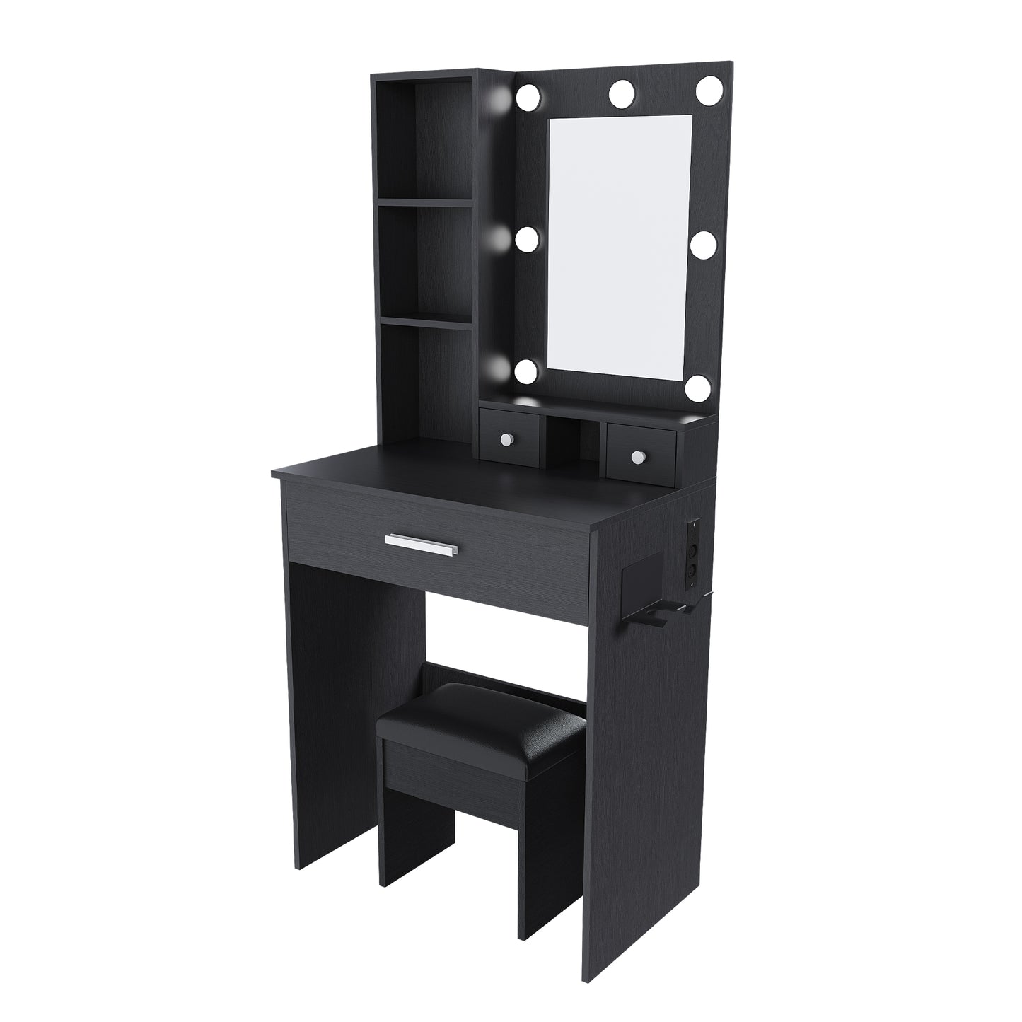 Small Makeup Vanity with Mirror and Adjustable LED Lighting
