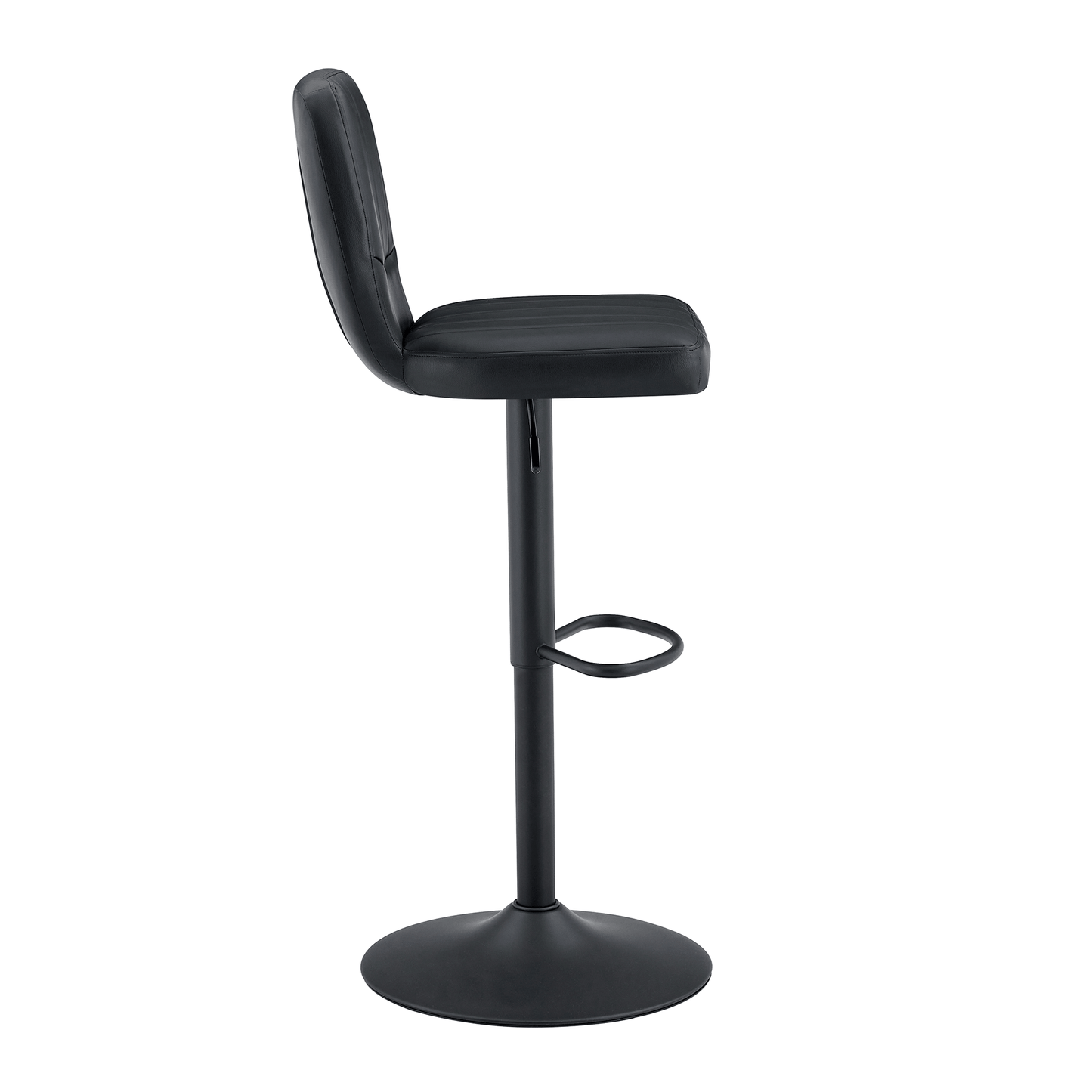 Barhocker höhenverstellbar 62-83cm, 360° drehbarer Barstuhl mit Rückenlehne & Fußstütze, Ergonomischer Küchenhocker aus Kunstleder, belastbar bis 136kg, Schwarz