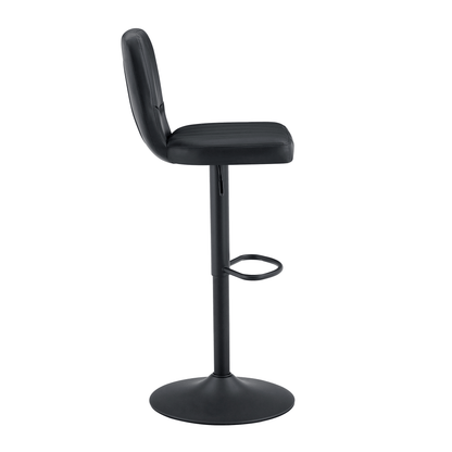 Barhocker höhenverstellbar 62-83cm, 360° drehbarer Barstuhl mit Rückenlehne & Fußstütze, Ergonomischer Küchenhocker aus Kunstleder, belastbar bis 136kg, Schwarz