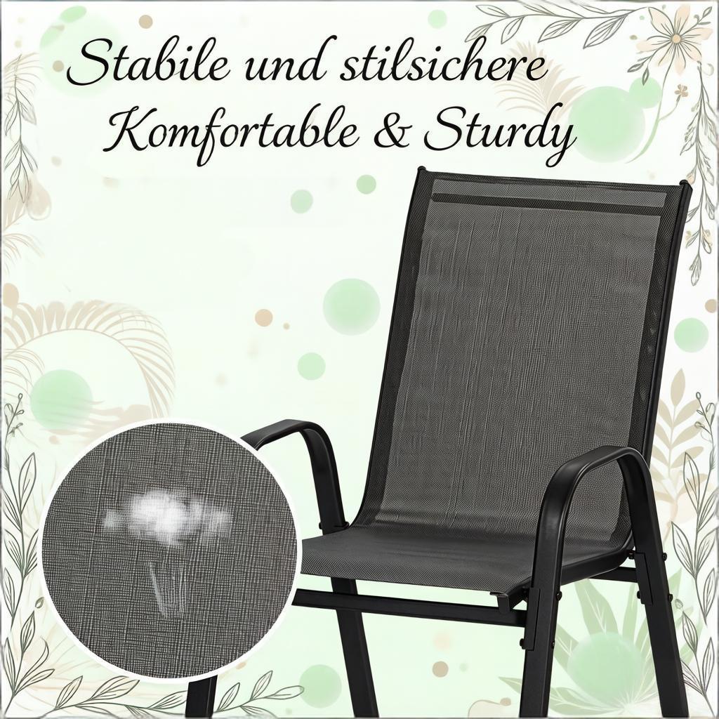 Balkon Chiar,Garten Chiar mit Hohem Rücken,Stapelbarer Stuhl im Freien(nur 2PCS Stühle)