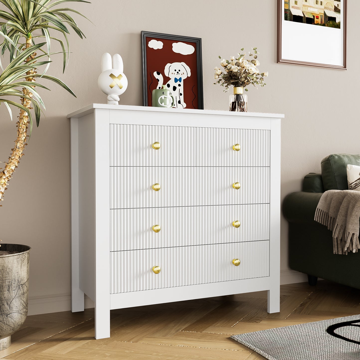 Gigab2b original image - Sideboard, Kommode mit Spezialtüren, Goldgriffen, Sideboard/Schuhschrank/Schminktisch [OLD SKU:WF325795WAA]