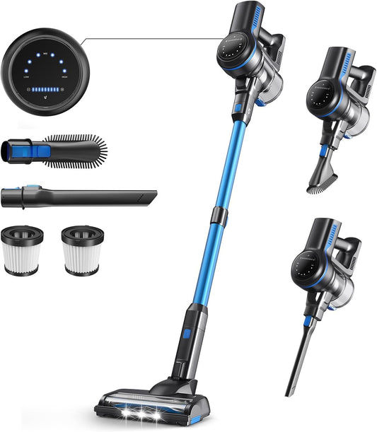 Gigab2b original image - INSE S7P Blue Cordless Stick Vacuum Cleaner with LED Display and Soft Roller Brush