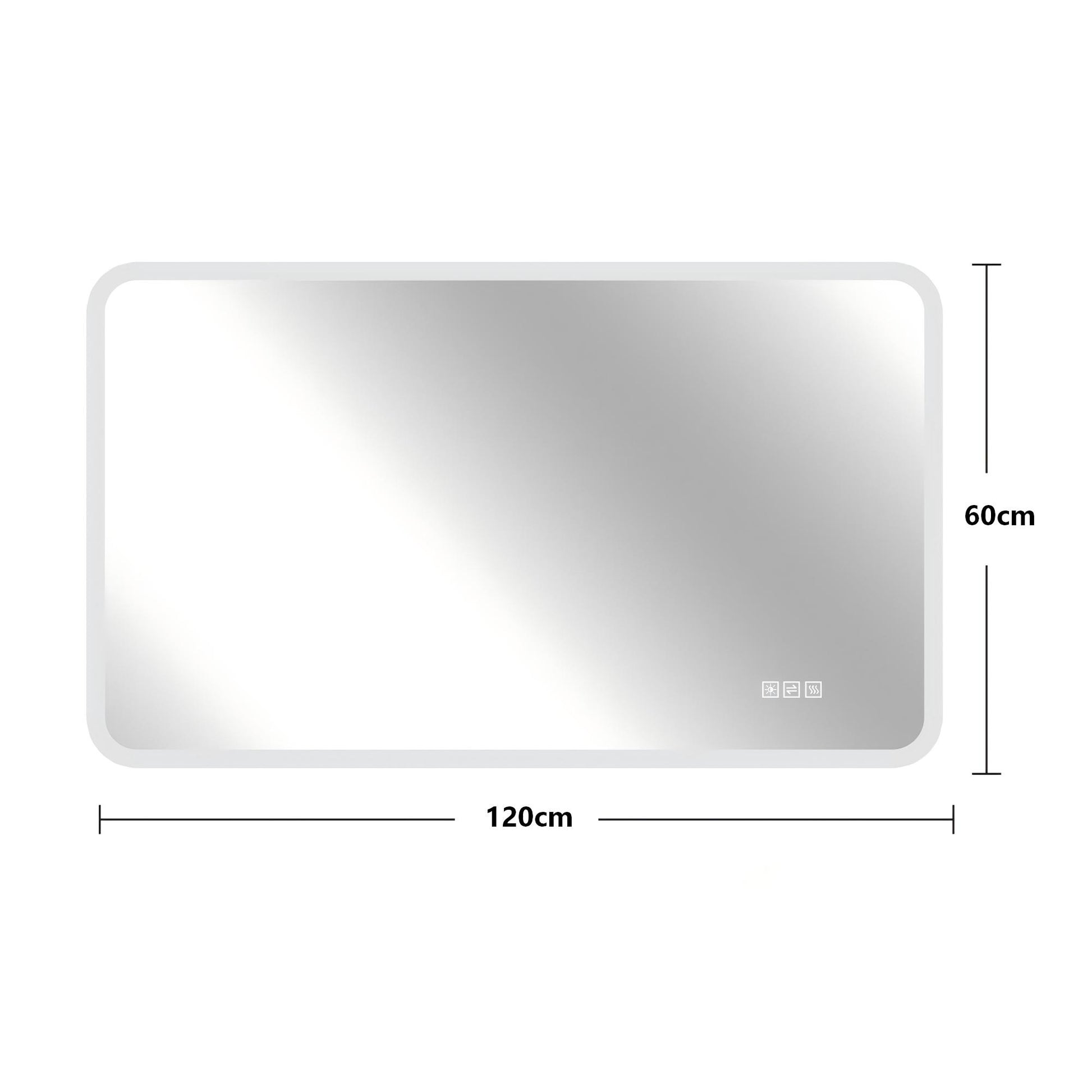 60×120cm LED Badezimmerspiegel mit Milchglasrand, Frontbeleuchtung, Anti-Beschlag, 3 Lichtfarben, Stufenlos Dimmbar, Memory-Funktion, Horizontal & Vertikal Montierbar, IP44 Wasserdicht