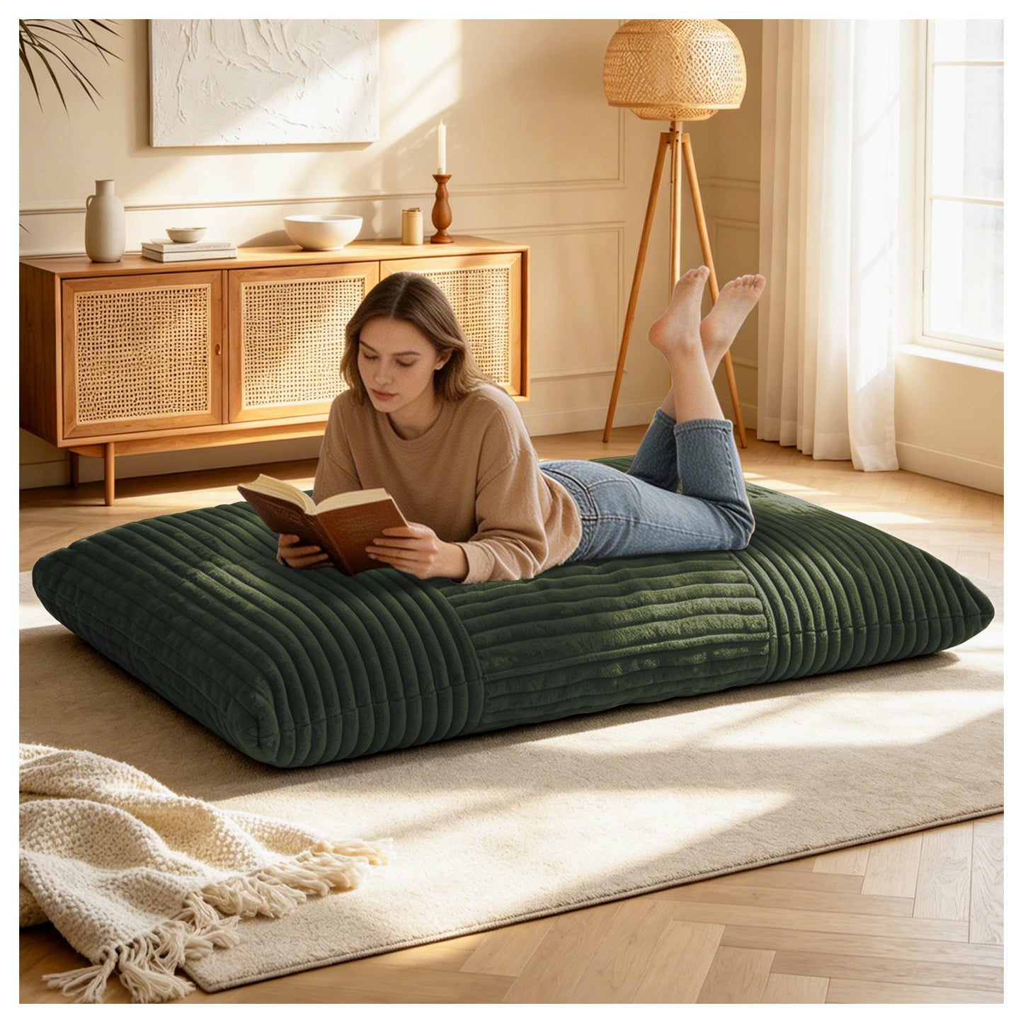 DDY-LVSE Oversized Convertible Bean Bag Chair – Your Cozy Spot for Relaxation & Family Time