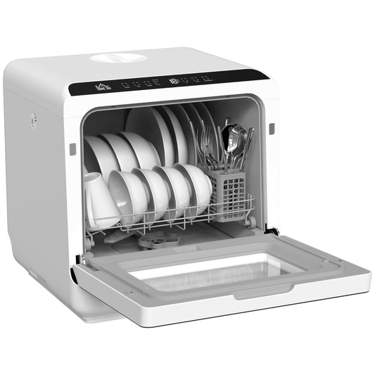 Gigab2b original image - Tischgeschirrspüler, Mini-Geschirrspüler mit 6-Liter-Tank, 5 Programme, LED-Anzeige, Trocknungsfunktion, Weiß