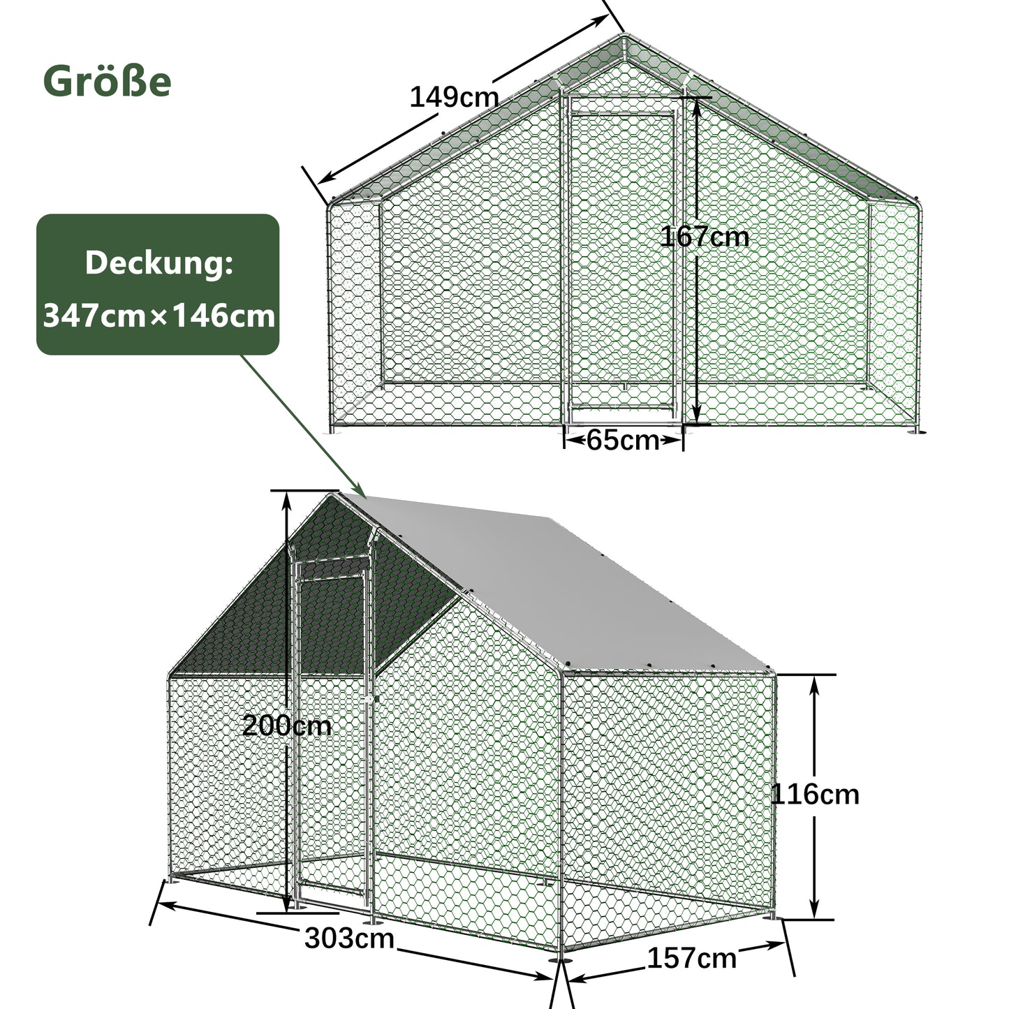 Waterproof Chicken Coop and Run with Safety Lock