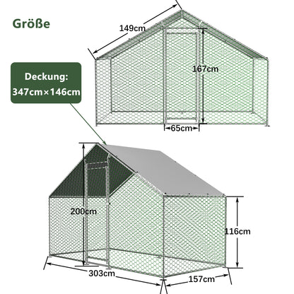 Waterproof Chicken Coop and Run with Safety Lock