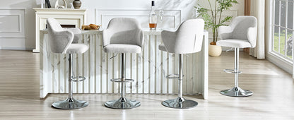 Verstellbares Barhocker-Set (2er-Set), moderne gepolsterte Barhocker mit Armlehnen, um 360° drehbar, höhenverstellbar, geeignet für die Bar zu Hause und für Restaurants
